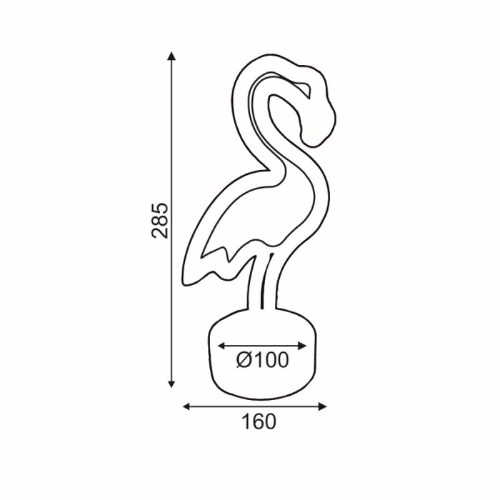 FLAMINGO, 49 NEON LED LIGHTS WITH BATTERY (3xAA)/USB, PΙΝΚ, IP20, 16x10x28.5cm