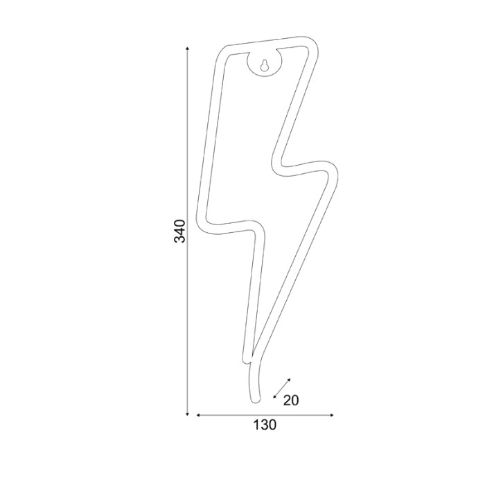 FLASH, 98 NEON LED LIGHTS WITH BATTERY (3xAA)/USB, BLUE, IP20, 34x2x13cm