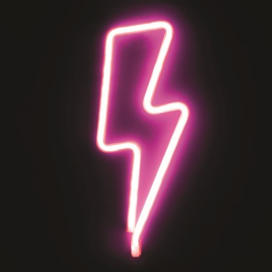 FLASH, 98 NEON LED LIGHTS WITH BATTERY (3xAA)/USB, PINK, IP20, 34x2x13cm