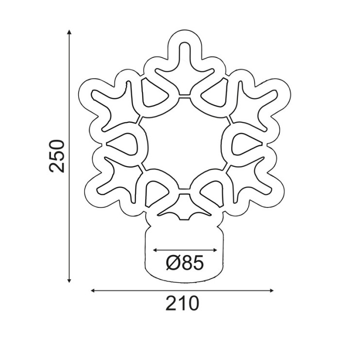  SNOWFLAKE, NEON LED LIGHTS WITH BATTERY (3xAA)/USB, BLUE, IP20, 21x8.5x25cm