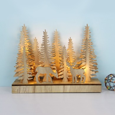  "PLYWOOD CHRISTMAS TREE 2" 22 LED WW LIGHTS WITH BATTERIES (2AA) IP20 30X8X23CM