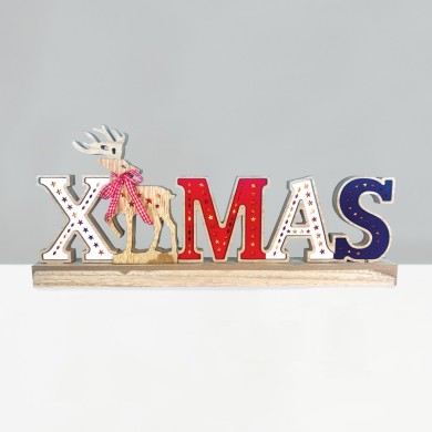  "WOODEN X-MAS 2" 26 MINI LED WW LIGHTS WITH BATTERIES (3AA) IP20 45X3.5X20CM