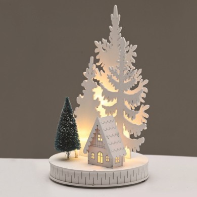 WOODEN HOUSE 5 LED STRING LIGHTS WW STEADY BATT (2ΧΑA) 14,8*14,8*25cm IP20