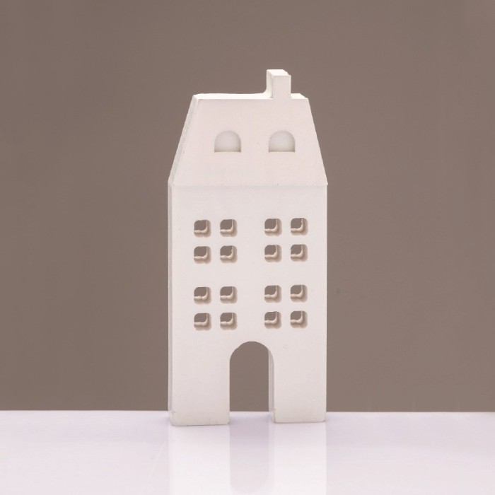 WOODEN DECORATIVE MOTIF WHITE HOUSE  6,5*2*14,5cm