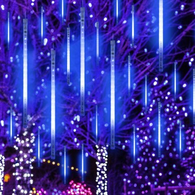  "SNOWDROP" 180 CW LED LIGHTS, 18LX10DROPS LENGHT30CM, BAT.(3ΧΑΑ), 6/18 TIMER IP44, 3.6m+40cm TRAN/RENT CABLE