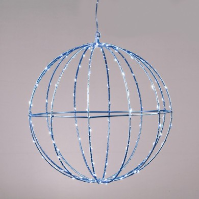  "D40CM SILVER BALL" 240 ΜΙΝΙ LED LIGHTS, BLUE, SILVER COPPER WIRE, ADAPT. (4.5VDC),IP44, 3M TRAN/NT CABLE