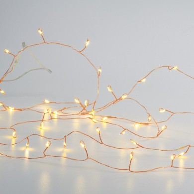  300 CLUSTER LED STRING LIGHTS, WW, COPPER WIRE, ADAPTOR (4.5VDC) & 8 FUNCTIONS,IP44, 3M+3M, 6W