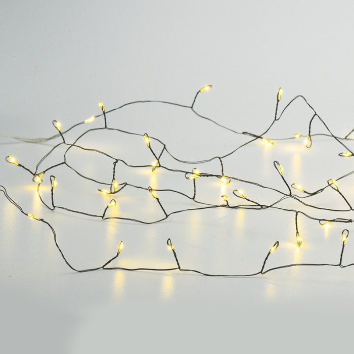  300 CLUSTER LED STRING LIGHTS, WW, BLACK COPPER WIRE, ADAPTOR (4.5VDC) & 8 FUNCTIONS,IP44, 3M+3M, 6W