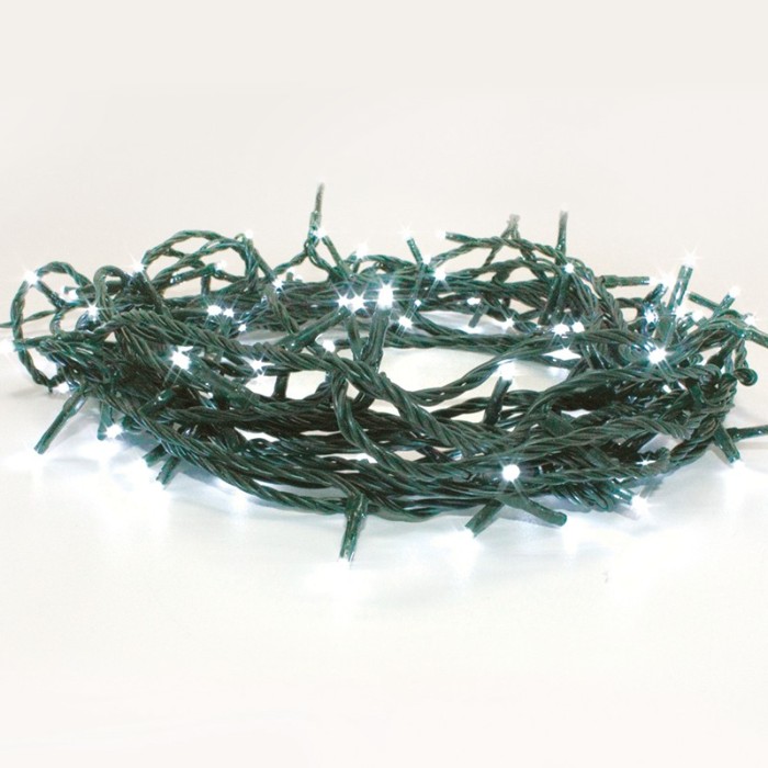  50LED STRING LIGHTS BATTERY (3xAA), WW 6/18 TIMER & 8 FUNCTIONS,IP44, 490+30cm, GREEN LEAD CABLE