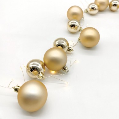  "40 SILVER-CHROME BALLS" 80 CLUSTER MINI LED STRING LIGHTS, WW, SILVER COPPER WIRE, BAT. (3ΑΑ) IP20 30cm+2m 