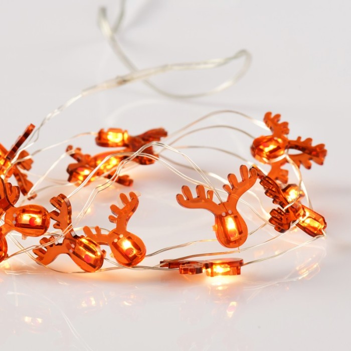  "REINDEER" 15 MINI LED STRING LIGHTS, WW, SILVER COPPER WIRE, BAT. (2ΑΑ),IP20, 140+30CM TRAN/NT CABLE