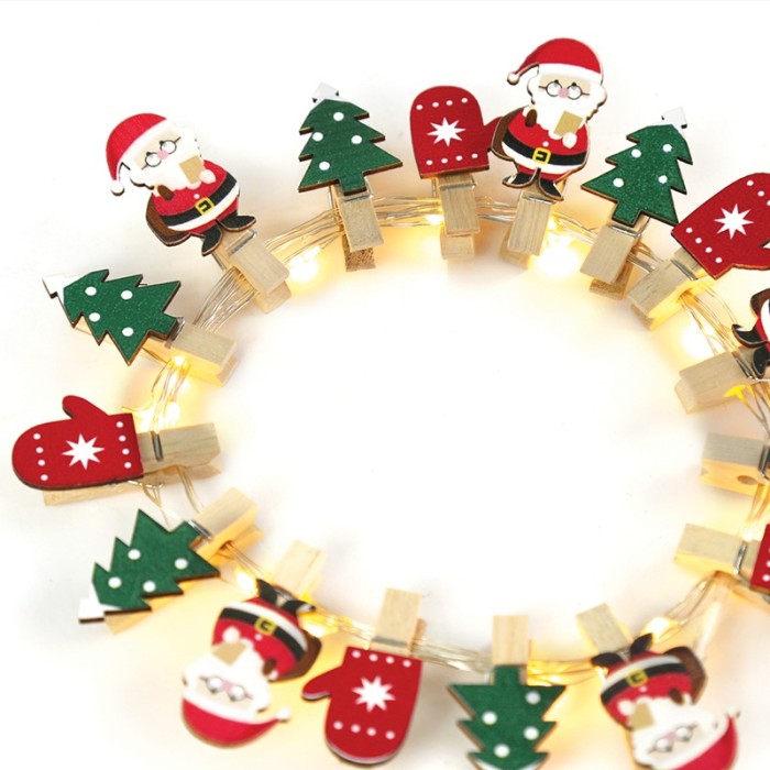  "SANTA & TREES" 16 MINI LED STRING LIGHTS, WW, SILVER COPPER WIRE, BAT. (2ΑΑ),IP20, 150+30CM TRAN/NT CABLE