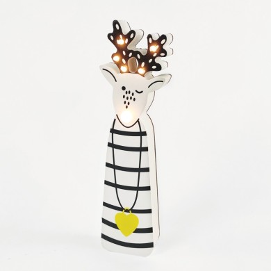  "WOODEN DECO REINDEER" 6 LED WW LIGHTS BAT (2xΑAA) IP20 8x3x29.5cm