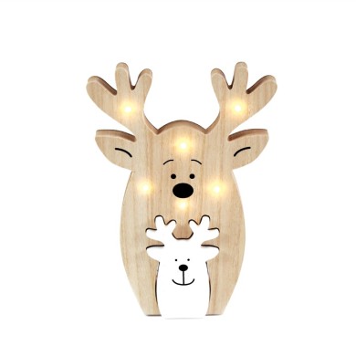  "WOODEN DECO SMALL & BIG REINDEER" 6 LED WW LIGHTS BAT (2xΑAA) IP20 18x2.4x25cm