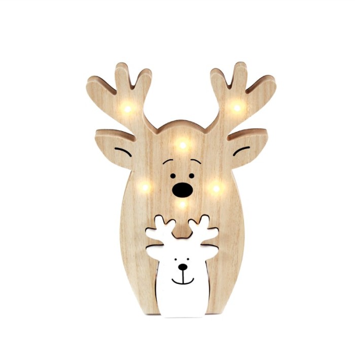  "WOODEN DECO SMALL & BIG REINDEER" 6 LED WW LIGHTS BAT (2xΑAA) IP20 18x2.4x25cm