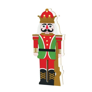  "WOODEN DECO MULTICOLOR SOLDIER" 7 LED WW LIGHTS BAT (2xΑAA) IP20 12.3x3x29.5cm