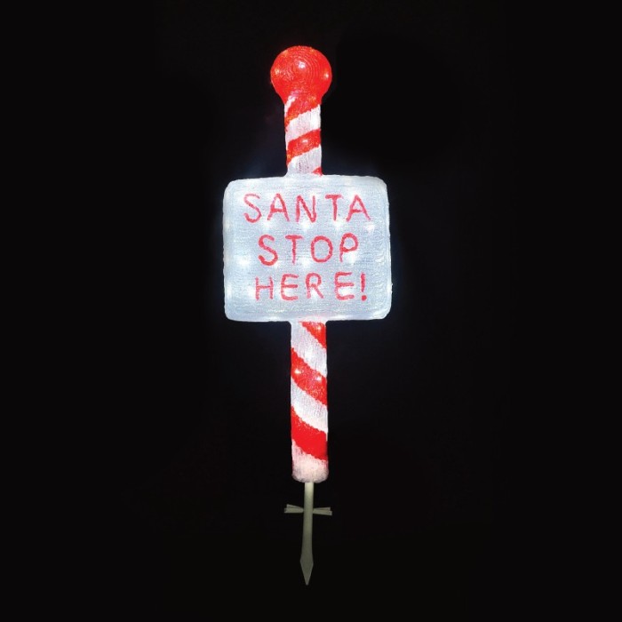 ΧΡΙΣΤΟΥΓΕΝΝΙΑΤΙΚΗ ΕΠΙΓΡΑΦΉ ''SANTA STOP HERE'' 3D 120 LED ΛΕΥΚΗ ΑΚΡΥΛΙΚΗ ΜΕ ΚΑΛΩΔΙΟ 300mm IP44 350x130x100mm