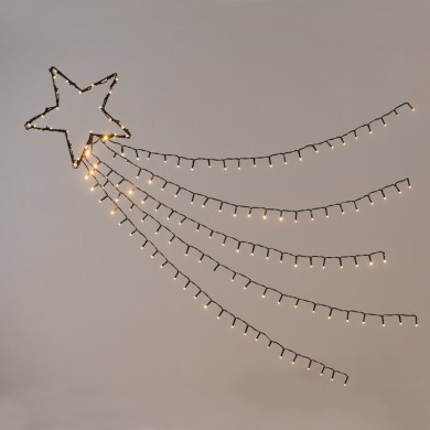  "SHOOTING STAR, 5 ROWS", 150 WW LED 8 FUNCTIONS, ADAPT (4.5VDC) IP44  30cm (1m ROW), 5m. LEAD CABLE