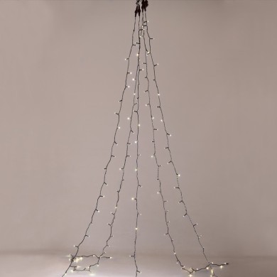 ΧΡΙΣΤΟΥΓΕΝΝΙΑΤΙΚΑ ΛΑΜΠΑΚΙΑ ΧΤΑΠΟΔΙ 5 ΣΕΙΡΕΣx35 ΛΑΜΠΑΚΙΑ ΘΕΡΜΟ ΛΕΥΚΟ ΠΡΑΣΙΝΟ ΚΑΛΩΔΙΟ 3m ΑΝΤΑΠΤΟΡΑΣ 31VDC IP44 50x3500mm  