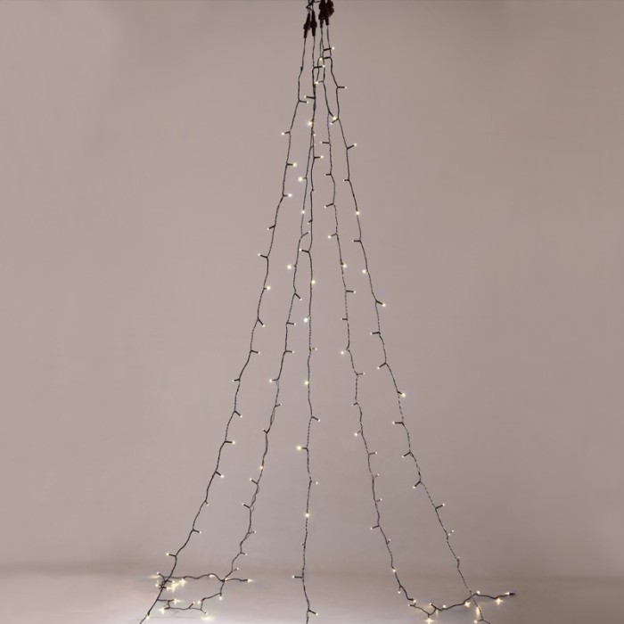 ΧΡΙΣΤΟΥΓΕΝΝΙΑΤΙΚΑ ΛΑΜΠΑΚΙΑ ΧΤΑΠΟΔΙ 5 ΣΕΙΡΕΣx35 ΛΑΜΠΑΚΙΑ ΘΕΡΜΟ ΛΕΥΚΟ ΠΡΑΣΙΝΟ ΚΑΛΩΔΙΟ 3m ΑΝΤΑΠΤΟΡΑΣ 31VDC IP44 50x3500mm  