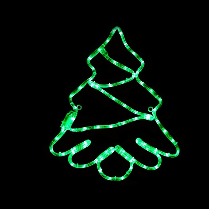  "TREE", 72 LED MOTIF 3m 2-WIRE ROPE LIGHT, GREEN, IP44, 44x51cm, 1.5m LEAD CABLE 