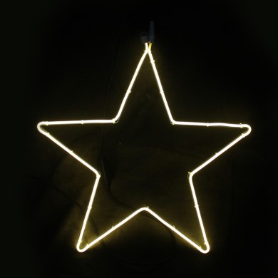  "STAR", 200 NEON LED MOTIF 2m DOUBLE NEON SMD ROPE LIGHT, WW STEADY, IP44, 58X54CM, 1.5m LEAD CABLE