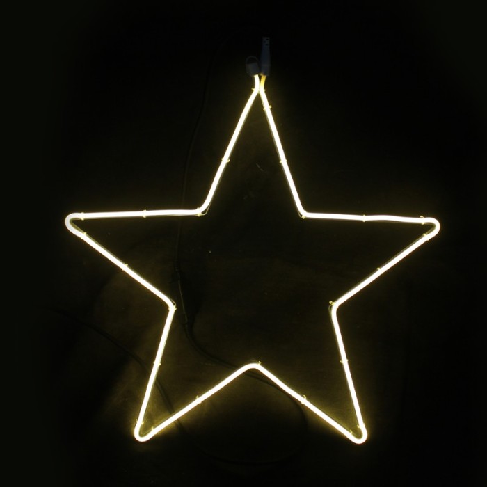  "STAR", 200 NEON LED MOTIF 2m DOUBLE NEON SMD ROPE LIGHT, WW STEADY, IP44, 58X54CM, 1.5m LEAD CABLE