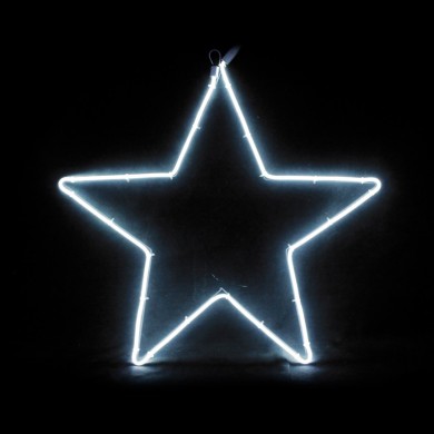  "STAR", 200 NEON LED MOTIF 2m DOUBLE NEON SMD ROPE LIGHT, CW STEADY, IP44, 58X54CM, 1.5m LEAD CABLE