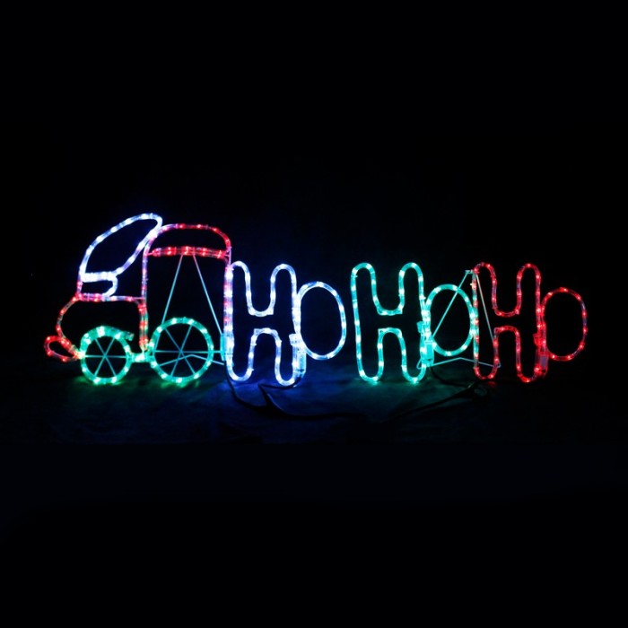  "TRAIN HO HO HO", 204 LED MOTIF 8.5m 2-WIRE ROPE LIGHT, MULITCOLOR FLASH CONTROL., IP44, 130X40CM, 1.5m LEAD CABLE
