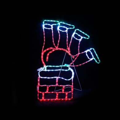  "SANTA CLIMB CHIMNEY ", 264 LED MOTIF 11m 2-WIRE ROPE LIGHT, MULITCOLOR FLASH CONTROL., IP44, 200Χ51CM, 1.5m LEAD CABLE