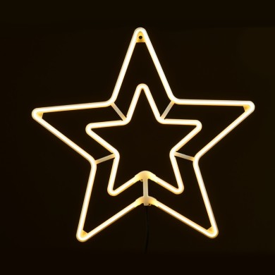  "STAR", 300 NEON LED MOTIF 3m DOUBLE NEON SMD ROPE LIGHT, WW STEADY, IP44, 55CM, 1.5m LEAD CABLE