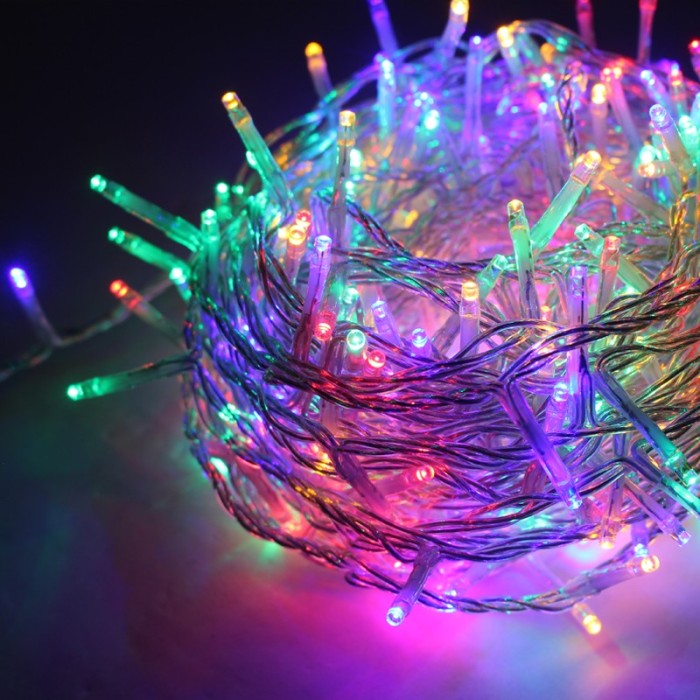 ΛΑΜΠΑΚΙΑ 300 LED ΣΕ ΣΕΙΡΑ ΚΑΟΥΤΣΟΥΚ ΠΟΛΥΧΡΩΜΑ ΑΝΑ 50mm ΑΝΤΑΠΤΟΡΑ 31VDC ΜΕ 8 ΠΡΟΓΡΑΜΜΑΤΑ & ΚΑΛΩΔΙΟ ΔΙΑΦΑΝΟ IP44 15mm