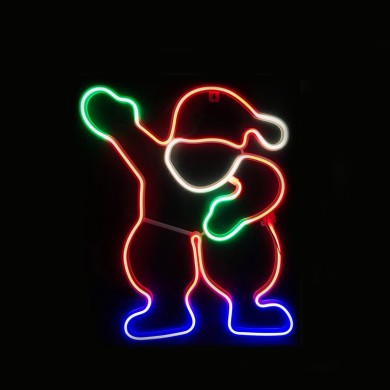  "SANTA", 300 NEON LED MOTIF 3m DOUBLE NEON SMD ROPE LIGHT, MULTICOLOR STEADY, IP44, 39X54CM, 1.5m LEAD CABLE
