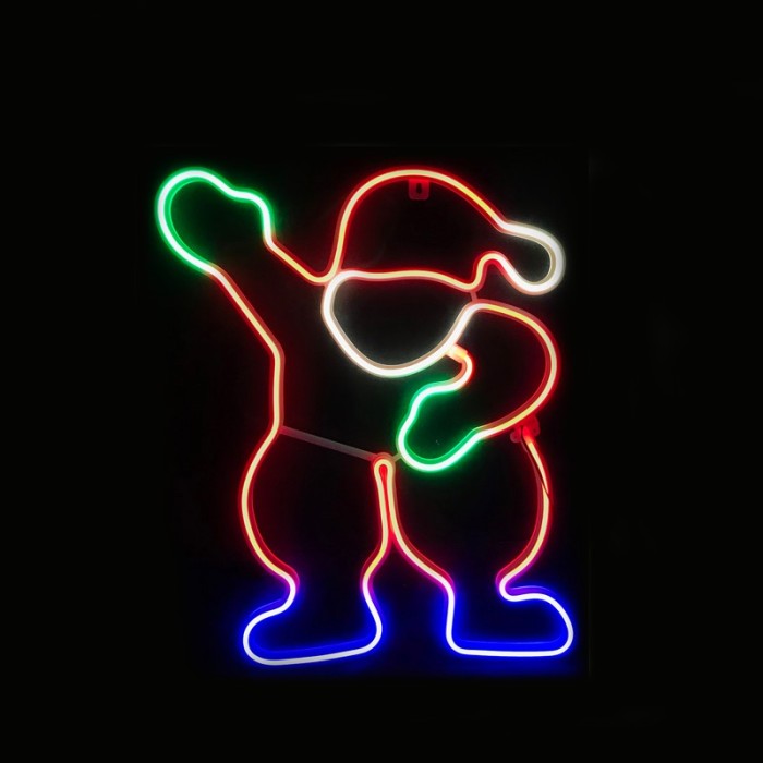  "SANTA", 300 NEON LED MOTIF 3m DOUBLE NEON SMD ROPE LIGHT, MULTICOLOR STEADY, IP44, 39X54CM, 1.5m LEAD CABLE
