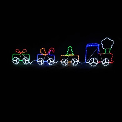 "TRAIN ", 312LED MOTIF 13m 2-WIRE ROPE LIGHT, MULITCOLOR STEADY, IP65, 200Χ51CM, 1.5m LEAD CABLE 