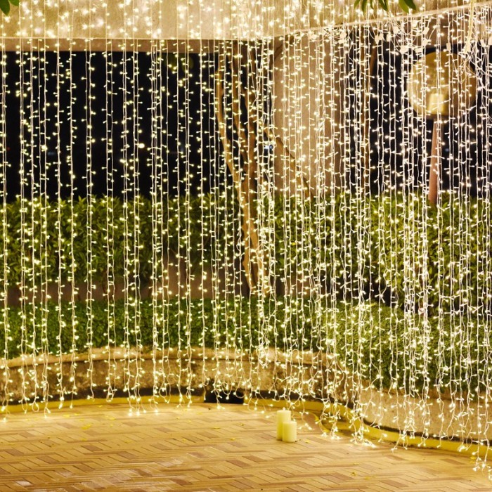 ΛΑΜΠΑΚΙΑ ΚΟΥΡΤΙΝΑ 360 LED 20x18 ΣΕΙΡΕΣ ΘΕΡΜΟ ΛΕΥΚΟ ΣΤΑΘΕΡΑ ΜΕ ΑΝΤΑΠΤΟΡΑ 24VDC & ΔΥΝΑΤΟΤΗΤΑ ΕΠΕΚΤAΣΗΣ MAX 2 ΣΕΤ ME ΚΑΛΩΔΙΟ ΔΙΑΦΑΝΟ IP44 2000x1500mm