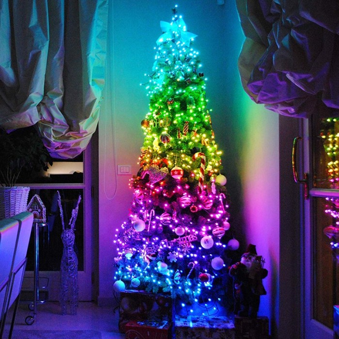 ΧΡΙΣΤΟΥΓΕΝΝΙΑΤΙΚΑ ΛΑΜΠΑΚΙΑ ΧΤΑΠΟΔΙ 400 ΕΞΥΠΝΑ ΛΑΜΠΑΚΙΑ ΠΟΛΥΧΡΩΜΟ ΤΗΛΕΧΕΙΡΙΣΤΗΡΙΟ  & ΕΦΑΡΜΟΓΗ MAX 3 ΣΕΤ ΜΕ ΚΑΛΩΔΙΟ 5m IP44 2000mm  