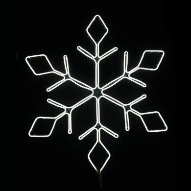 "SNOWFLAKE" 600LED MOTIF 6m NEON ROPE LIGHT WARM WHITE IP44 66x57.5cm 1.5m LEAD CABLE