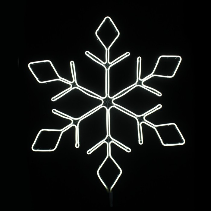 "SNOWFLAKE" 600LED MOTIF 6m NEON ROPE LIGHT WARM WHITE IP44 66x57.5cm 1.5m LEAD CABLE