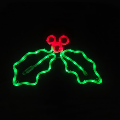 MISTLETOE 60 LED MOTIF 2,5m 2-WIRE ROPE LIGHT,RED&GREEN STEADY IP65 45*32cm 1.5m  LEAD WIRE