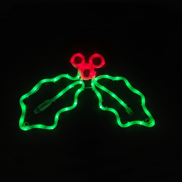 MISTLETOE 60 LED MOTIF 2,5m 2-WIRE ROPE LIGHT,RED&GREEN STEADY IP65 45*32cm 1.5m  LEAD WIRE
