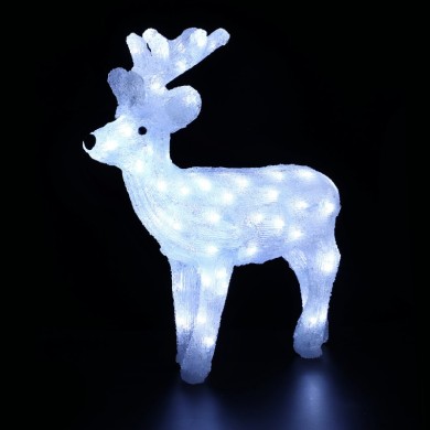 ACRYLIC STANDING REINDEER 80 LED CW IP44 45*13,5*49cm  30cm LEAD CABLE