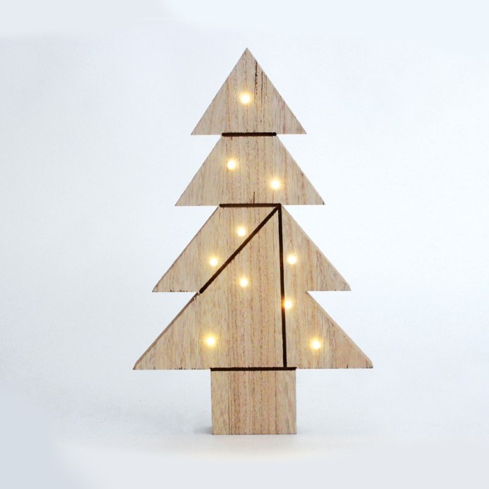  "WOODEN TREE TABLE" 10 LED WW LIGHTS WITH BATTERIES (2AA) IP20 21.5X2.5X35CM