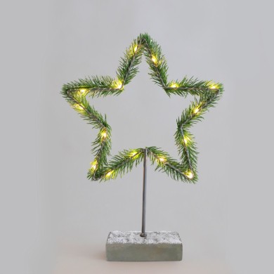  "STAR TABLE LIGHTS" 15 MINI LED SILVER COPPER LIGHTS WITH BATTERIES (2AA) IP20 H40CM