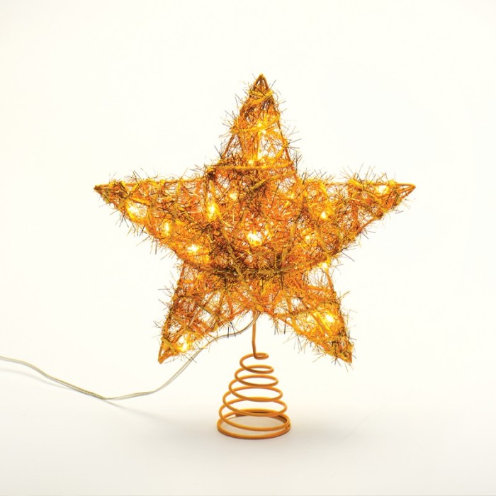  "GOLD CONVEX STAR" 20 MINI WW LED LIGHTS BAT 3ΧΑΑ,IP20 23x5x20cm