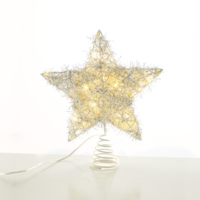  "SILVER CONVEX STAR" 20 MINI WW LED LIGHTS BAT 3ΧΑΑ,IP20 23x5x20cm