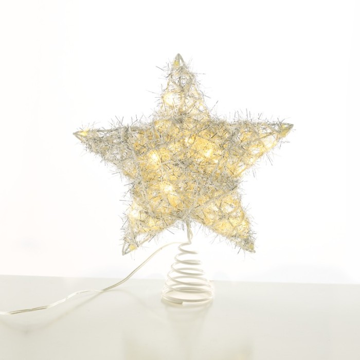 "SILVER CONVEX STAR" 20 MINI WW LED LIGHTS BAT 3ΧΑΑ,IP20 23x5x20cm