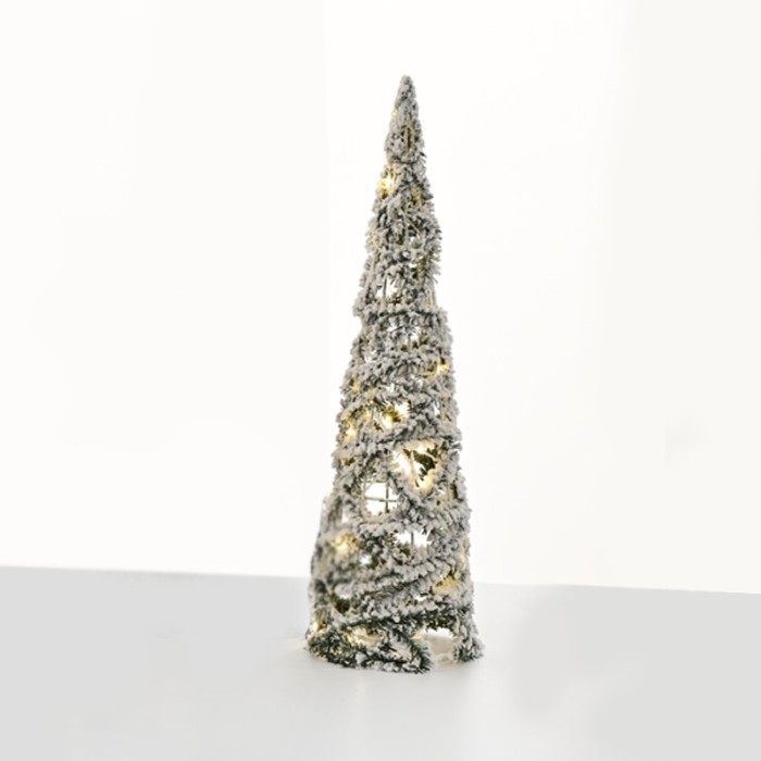  "GREEN PINE NEEDLE CONE TREE" 20 MINI WW LED LIGHTS BAT. 3ΧΑΑ,IP20 Φ13X40cm