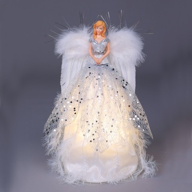 ΚΟΡΥΦΗ ΔΕΝΤΡΟΥ ΥΦΑΣΜΑΤΙNΟΣ ΑΓΓΕΛΟΣ ΜΕ LED ΦΩΤΙΣΜΟ 300mm