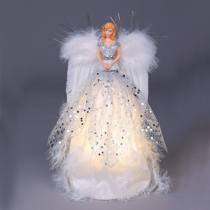 ΚΟΡΥΦΗ ΔΕΝΤΡΟΥ ΥΦΑΣΜΑΤΙNΟΣ ΑΓΓΕΛΟΣ ΜΕ LED ΦΩΤΙΣΜΟ 300mm